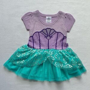 Disney Princess Ariel Little Mermaid Seashell Costume Dress with Tulle Skirt 12M